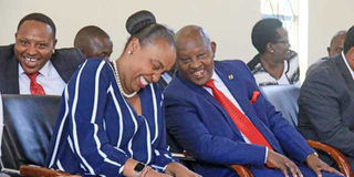 Nyeri Governor Mutahi Kahiga with his deputy Caroline Karugu