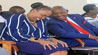 Nyeri Governor Mutahi Kahiga with his deputy Caroline Karugu