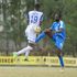 Bidco United forward David Orem (left) vies with Nairobi City Stars midfielder Peter Opiyo
