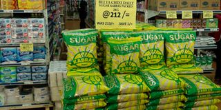Packets of sugar