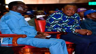 Raila Odinga, Uhuru Kenyatta and Kalonzo Musyoka at KICC