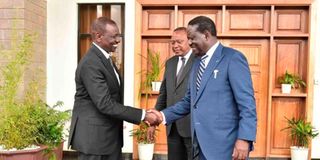 President Uhuru Kenyatta, Deputy President William Ruto and ODM leader Raila Odinga