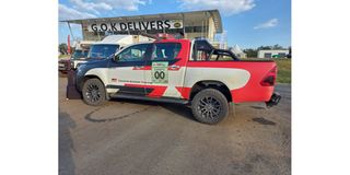 The Toyota Hilux Safety Car for the ARC Equator Rally