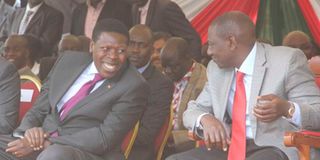 Deputy President William Ruto (right) and Cabinet Secretary Eugene Wamalwa