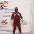 Ferdinand Omanyala poses with his gold medal 