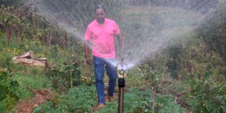 Seth Muriithi at his Kwa Gakii farm at Timau in Meru county