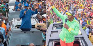 Azimio's Raila Odinga (left) and his main rival William Ruto