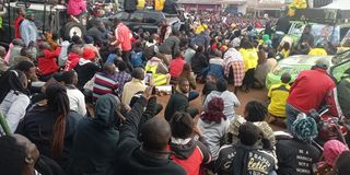 Hundreds of Dr William Ruto's supporters in Kapsabet town praying for him after he was declared the President-Elect.