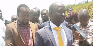 West Pokot Governor Simon Kachapin and his deputy Robert Komole at Kapenguria County Referral hospital