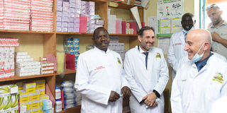 Israel Ambassador to Kenya Michael Lotem (right), Uasin Gishu County Governor Jonathan Bii Chelilim
