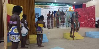 University of Eldoret students stage a play