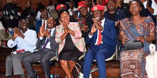 Kizza Besigye, Gen Mugisha Muntu, Winnie Kiiza, Bobi Wine and Martha Karua