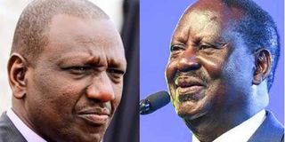President William Ruto (left) and Azimio leader Raila Odinga.