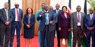 President William Ruto when he was joined by cabinet secretaries and governors at State House, Nairobi