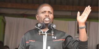 Trans Nzoia County Governor George Natembeya at groundbreaking of Trans Nzoia County Stadium construction in Kitale town