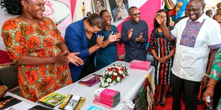 President William Ruto during the re-launch of the Women Enterprise Fund and Second Product of the Hustler Fund at KICC