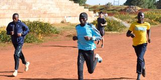 Local and foreign athletes train at the stalled Kamariny Stadium