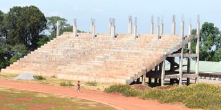 A section of the stalled Kamariny Stadium