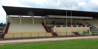 The main pavilion at William Ole Ntimama Stadium in Narok County