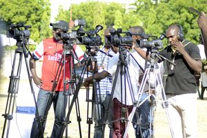 Journalists covering a past event