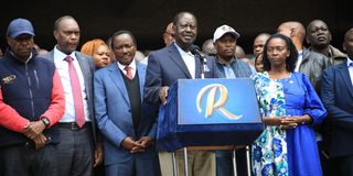 Azimio presidential candidate Raila Odinga