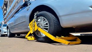 clamped car