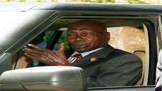 Former President Daniel arap Moi leaves the AIC Kabarak Community Chapel
