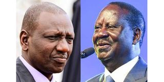 President William Ruto (left) and Azimio leader Raila Odinga.