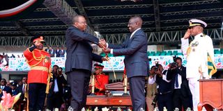 President William Ruto receives the instruments of power
