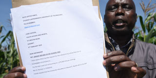 Edward Kiptek who paid Sh2.5m for his daughters to study in Finland demanding a refund after they failed to join university