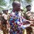 Governor Jeremiah Lomorukai and County Commissioner Jacob Ouma assessing illegal guns surrendered by civilians in Turkana South