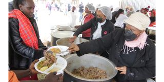 Wananchi enjoy breakfast at Sagana State Lodge in Nyeri