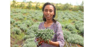 Grace Muchai at her farm in Kisaju, Isinya in Kajiado county