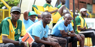 Mathare United assistant coaches Julius Mativo and James Omondi