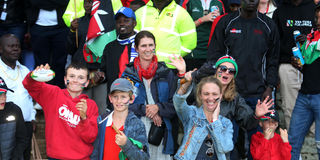 Rugby fans follow the action during the Safari 7s