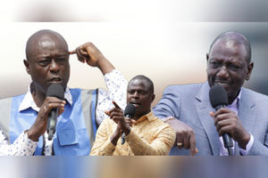 Deputy President Rigathi Gachagua, President William Ruto, Kiharu MP Ndindi Nyoro