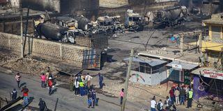 The aftermath of a huge gas blast in Embakasi Nairobi last night.