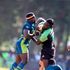 Walter Okoth (right) of Kabras Sugar vies with Felix Ojow of KCB