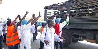 Striking healthworkers