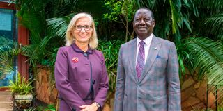 Raila Odinga with Australian High Commissioner to Kenya Jenny Da Rin