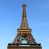 The Olympic rings are pictured on the Eiffel Tower
