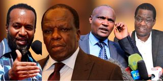 Hassan Joho, Wycliffe Oparanya, John Mbadi and Opiyo Wandayi ruto cabinet
