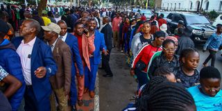Kindiki swearing in kenyans queue