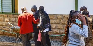 Family and friends of former IEBC chairman Wafula Chebukati at Lee Funeral Home