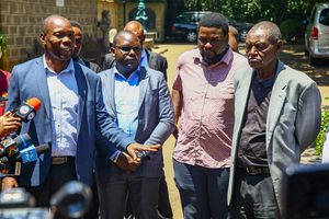 Family and friends of former IEBC chairman Wafula Chebukati at Lee Funeral Home